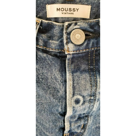 Moussy Vintage Women's Distressed Raw Hem Button Fly Mini Skirt Waist 26 - Picture 2 of 5
